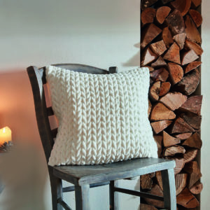 Kissenhülle "Zopfmuster creme"