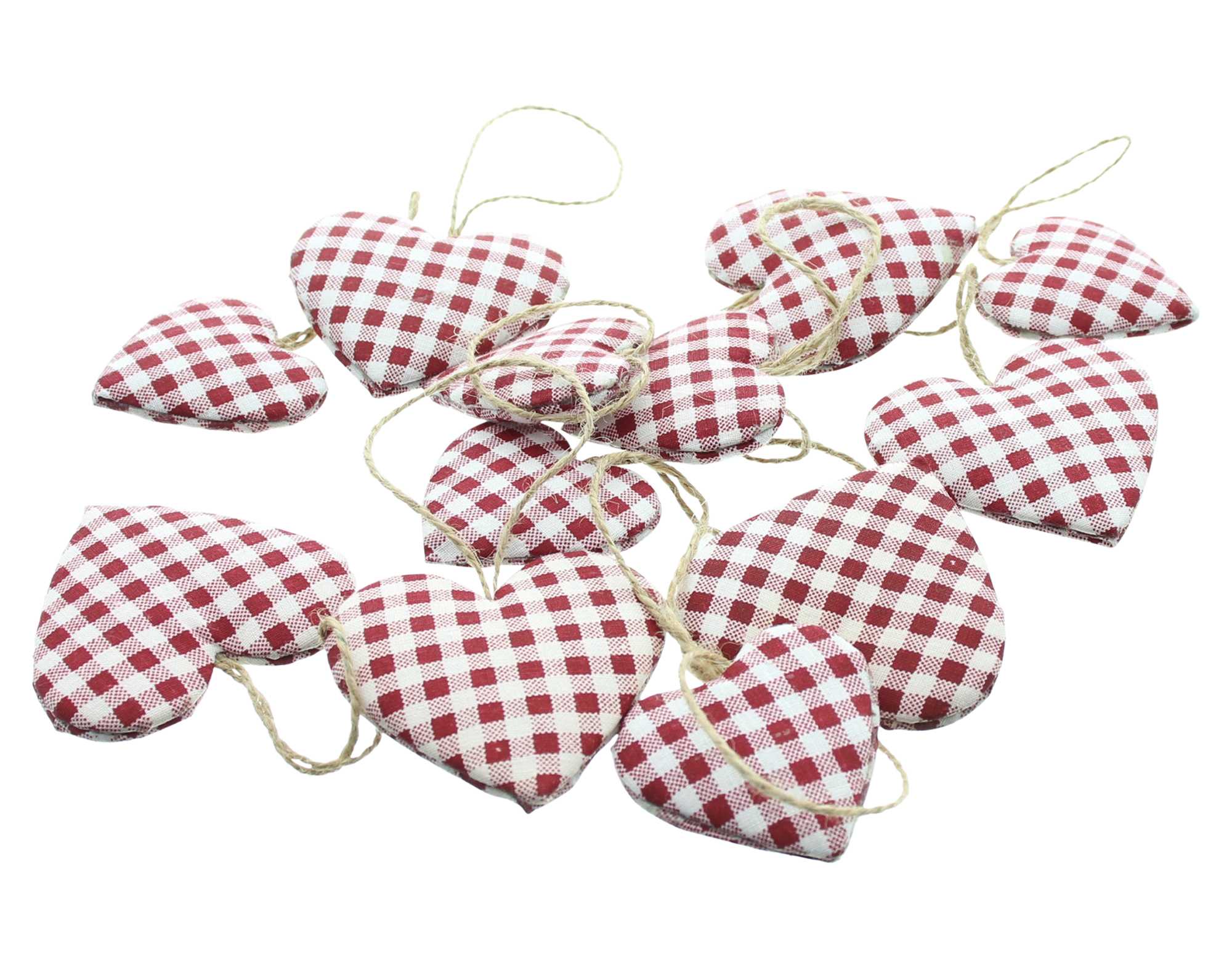 Herzhänger kariert 12er-Set – Bild 3