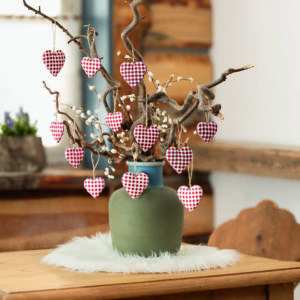 Herzhänger kariert 12er-Set