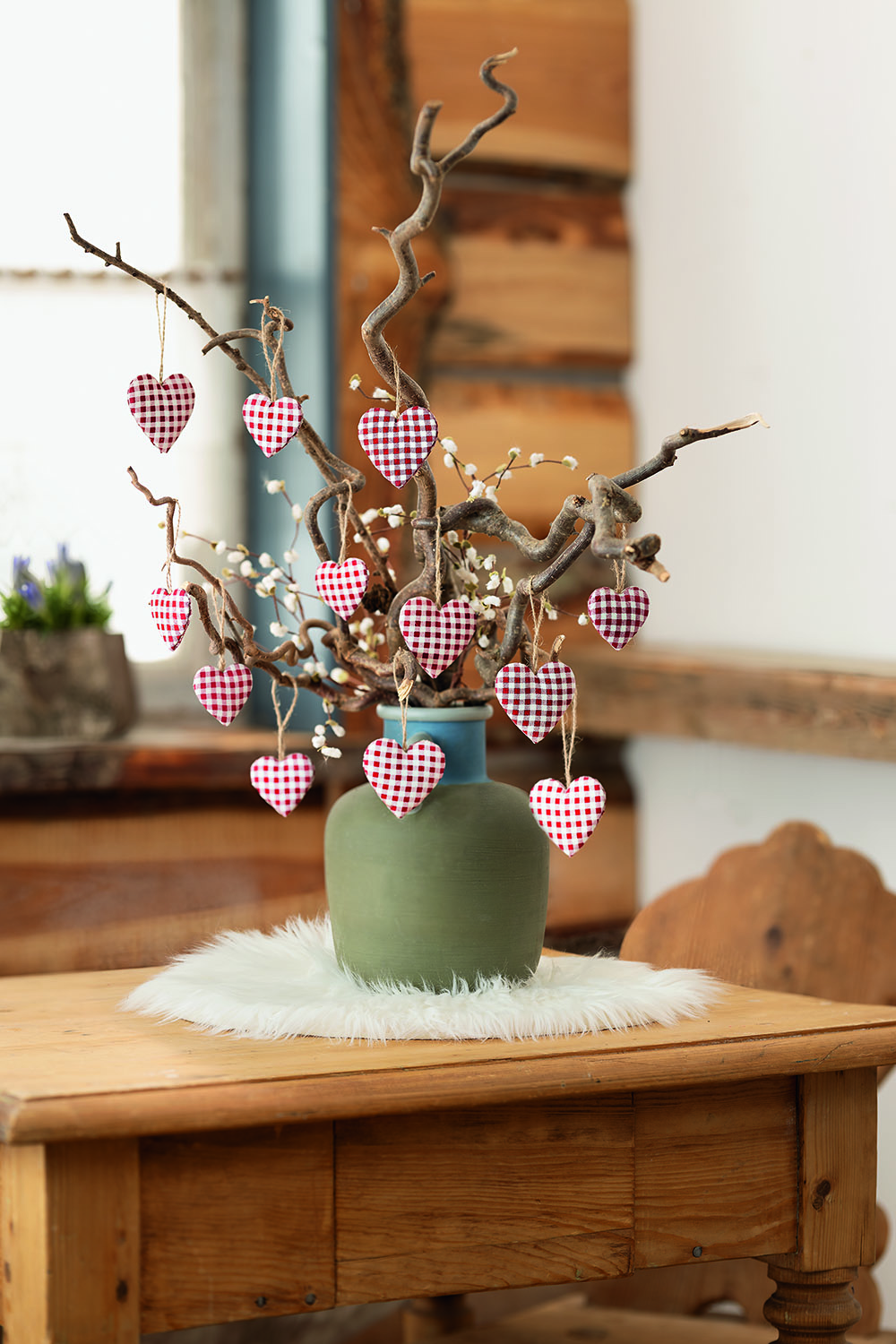 Herzhänger kariert 12er-Set