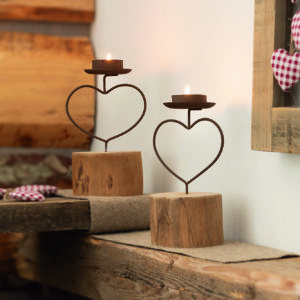 Teelichthalter "Rostherz" 2er-Set