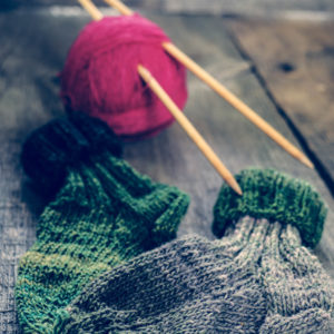 selbstgestrickte Socken