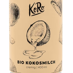 Eine Dose Bio Kokosmilch cremig 400ml steht vor weißem Hintergrund